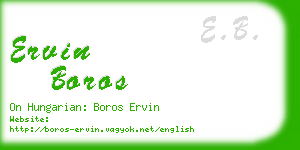 ervin boros business card